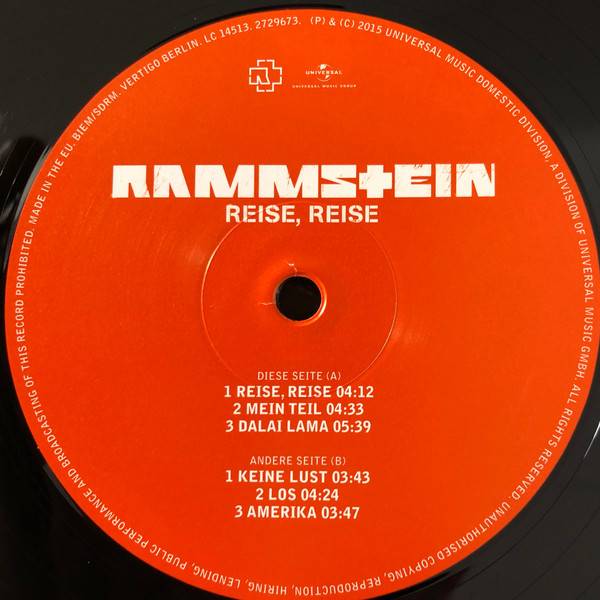 Rammstein ‎- Reise, Reise (2LP)