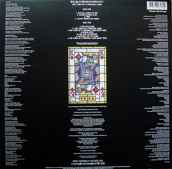 The Alan Parsons Project - The Turn Of A Friendly Card (Music On Vinyl, 180 g)