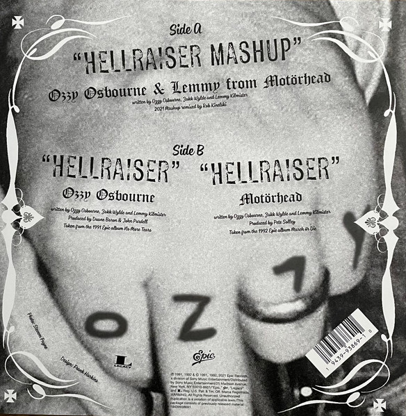 Ozzy Osbourne + Motörhead - Hellraiser (45 RPM, 10", Limited Edition)