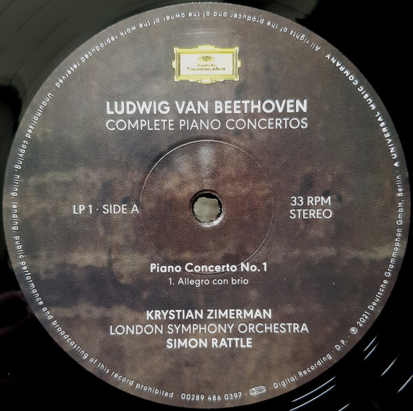 Krystian Zimerman, Simon Rattle, London Symphony Orchestra - Ludwig van Beethoven: Complete Piano Concertos (5 x LP, Box)