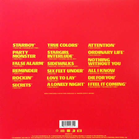 The Weeknd ‎- Starboy (2 x LP, Red Translucent)