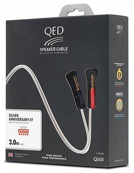 QED SILVER ANN XT Pre-Term Speaker Cable 3.0m, Banana (QE1432)