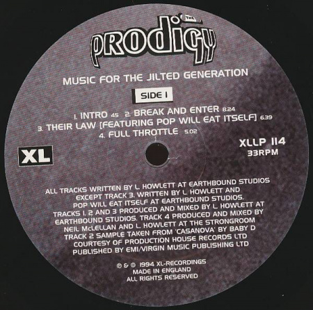 The Prodigy ‎- Music For The Jilted Generation